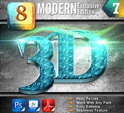 PS图层样式－8个时髦的3D文本特效：8 Modern 3D Exclusive Edition Vol.7